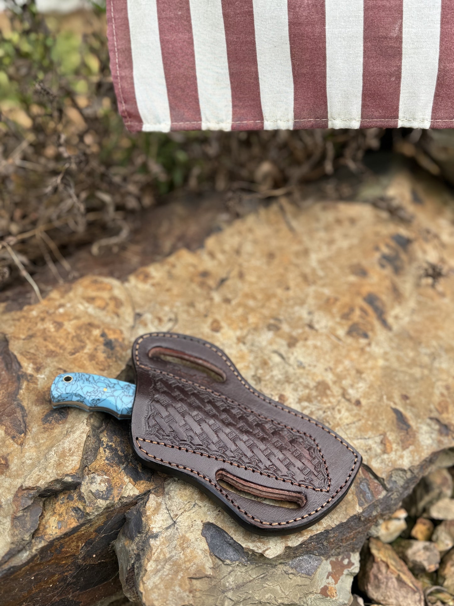 TechnicalFowl Blue Handle CurveBlade Skinning Knife