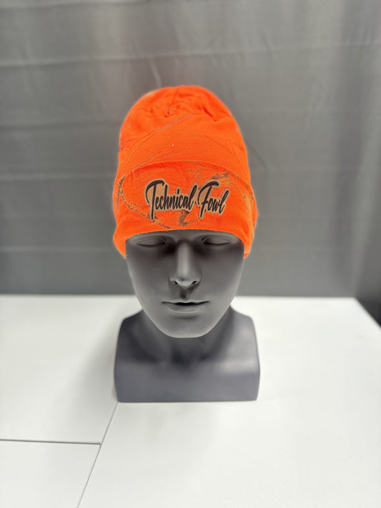 TechnicalFowl Orange RealTree Camo Beanie