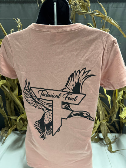 TechnicalFowl Women's Flying Mallard V-Neck T-Shirt