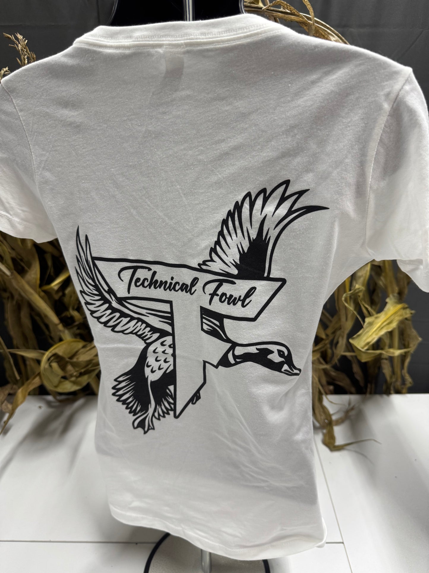 TechnicalFowl Women's Flying Mallard V-Neck T-Shirt